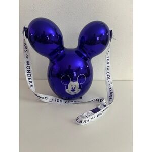 Disney 100 Years of Wonder Mickey Mouse Balloon Popcorn Bucket Purple Chrome